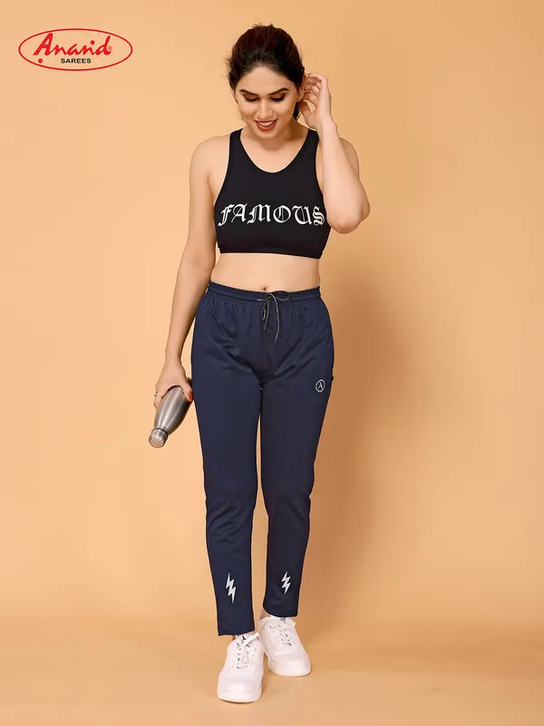 Women_Solid_Dark_Blue__Lifestyle_Track_Pants
