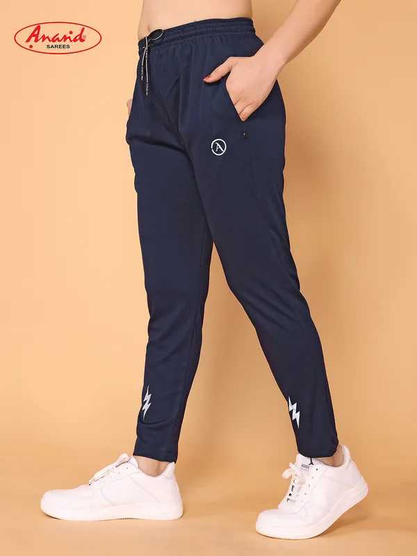 Women_Solid_Dark_Blue__Lifestyle_Track_Pants