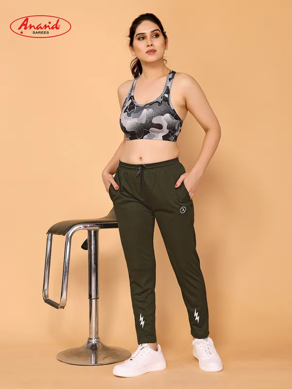 Anand_Solid,_Self_Design_Women_Dark_Green_Track_Pants