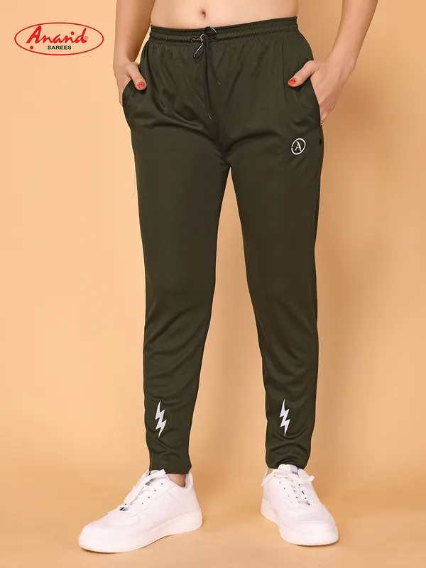Anand_Solid,_Self_Design_Women_Dark_Green_Track_Pants