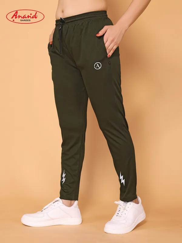 Anand_Solid,_Self_Design_Women_Dark_Green_Track_Pants