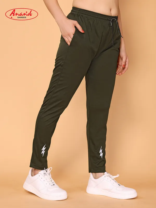 Anand_Solid,_Self_Design_Women_Dark_Green_Track_Pants