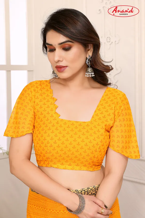Printed,_Paisley,_Striped_Bollywood_Georgette_Saree_(Yellow)