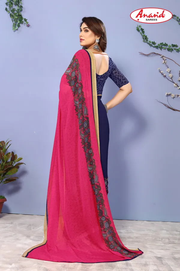 Blue_&_Pink_Sarees_Paisley,_Floral_Print_Daily_Wear_Georgette_Saree