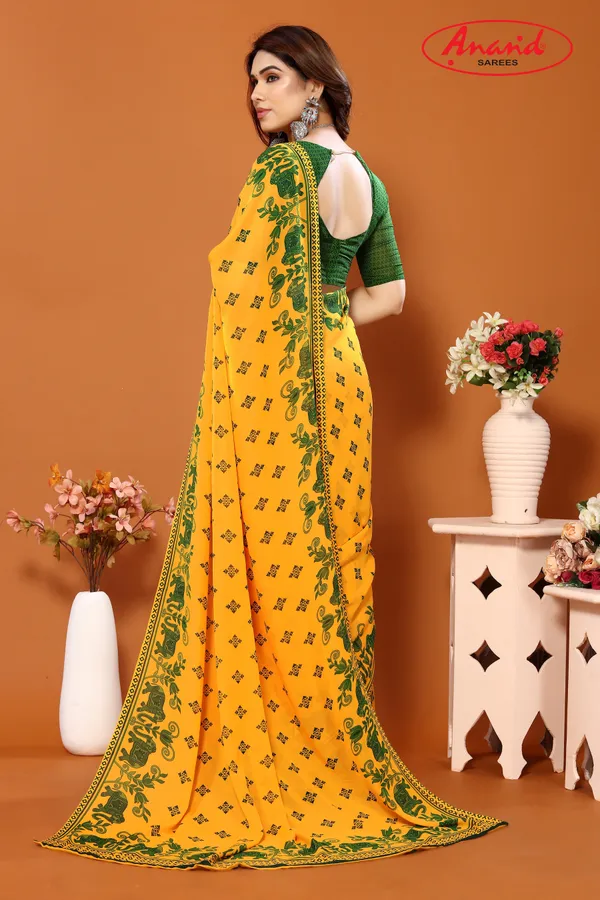 Green_&_Yellow_Sarees_Printed_Daily_Wear_Georgette_Saree