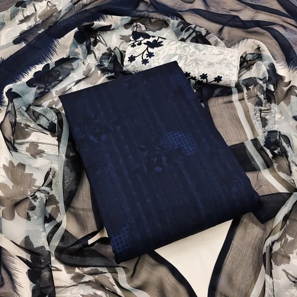 Dark_Blue_&_White_Crape_Printed_Salwar_Suit_Unstiched_Dress_Material