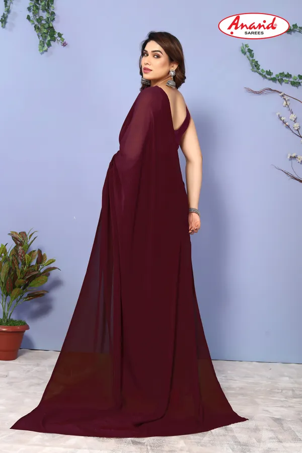 Brown_Solid_&_Plain_Bollywood_Georgette_Saree