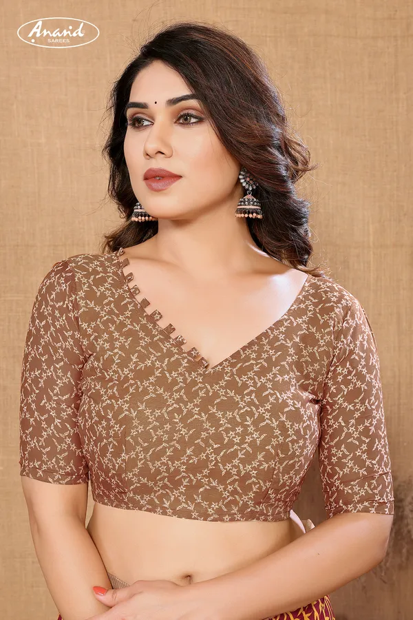 Brown_&_Beige_Sarees_Floral_Print_Daily_Wear_Georgette_Saree
