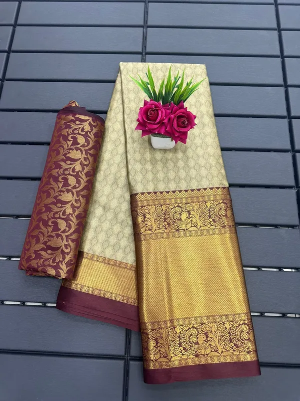 Purple_Aquiliq_Printed,_Self_Design_Kanjivaram_Pure_Silk_Saree