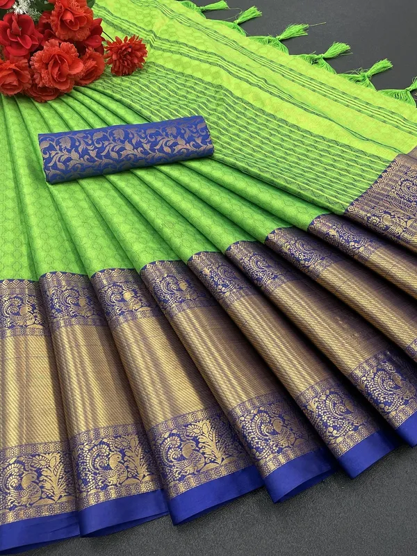 Green_Aquiliq_Woven_Dharmavaram_Art_Silk,_Cotton_Silk_Saree