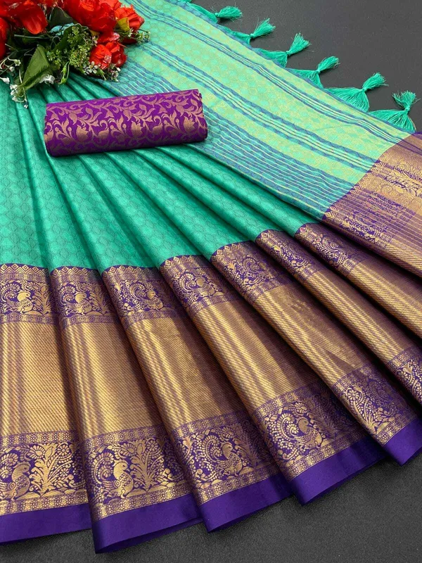 Beige_Aquiliq_Woven_Banarasi_Art_Silk,_Cotton_Silk_Saree