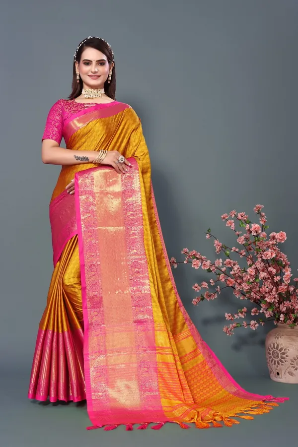 Purple_Aquiliq_Printed,_Self_Design_Kanjivaram_Pure_Silk_Saree