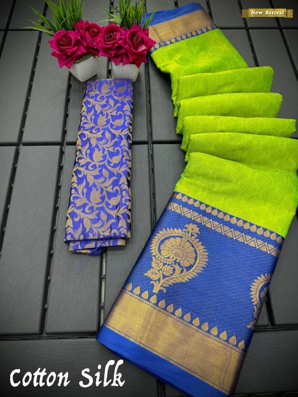 Grey_Aquiliq_Woven_Handloom_Cotton_Silk_Saree
