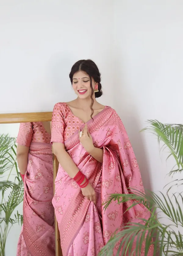 Pink_Pure_Soft_Silk_Saree_With_Twirling_Blouse_Piece