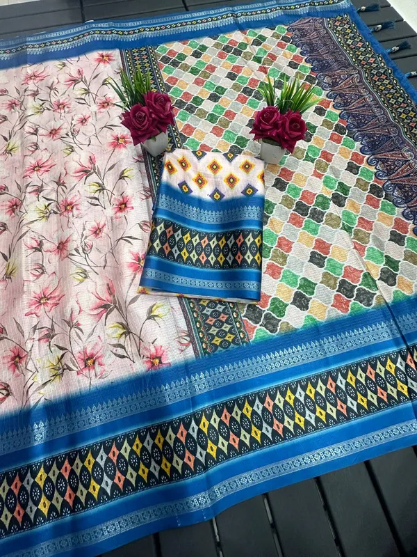 Blue_Kota_Doriya_Digital_Printed_Saree