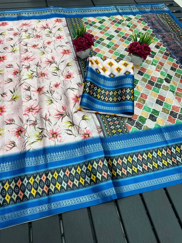 Blue_Kota_Doriya_Digital_Printed_Saree