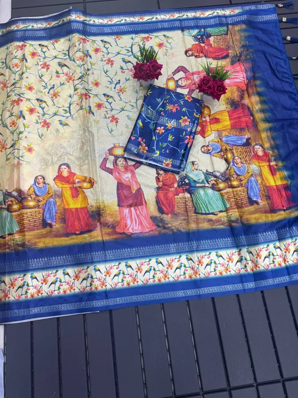 Blue_Kota_Doriya_Digital_Printed_Saree