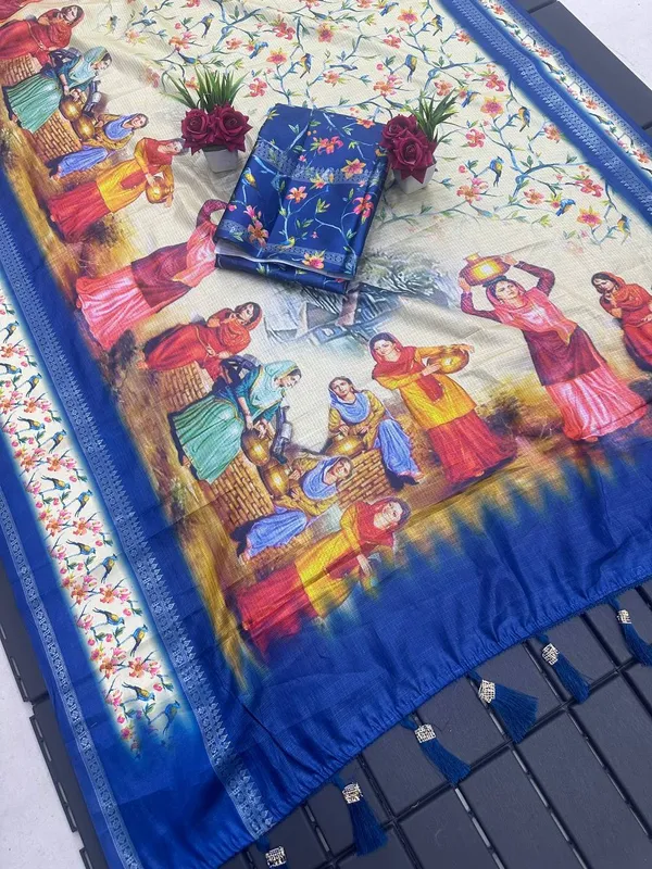 Blue_Kota_Doriya_Digital_Printed_Saree