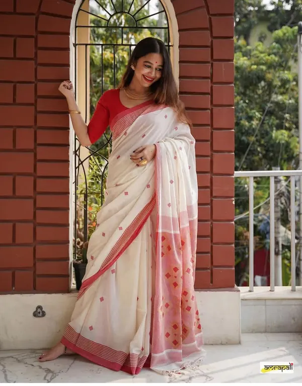 White_Chanderi_Kanjivaram_Saree