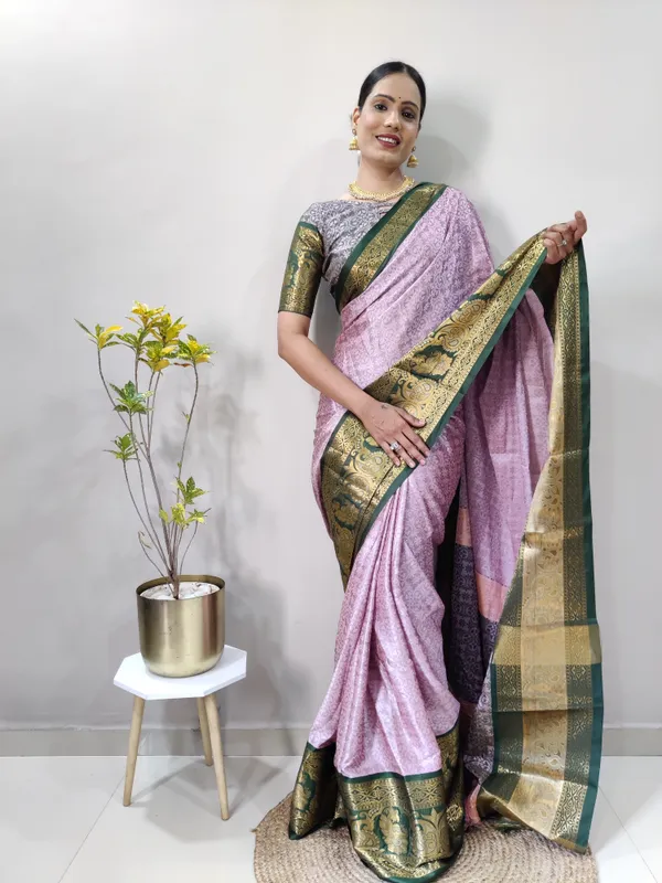 Purple,_Green_Aquiliq_Woven_Banarasi_Art_Silk,_Cotton_Silk_Saree