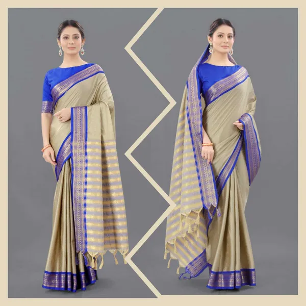 Blue_Self_Design_Kanjivaram_Cotton_Silk_Saree