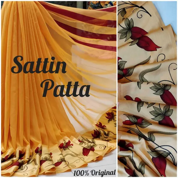 Orange_Floral_Print_Bollywood_Georgette_Saree