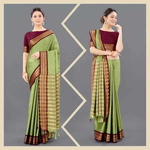 Light_Green_Self_Design_Kanjivaram_Cotton_Silk_Saree