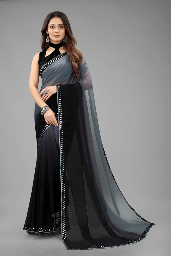 Black_&_Grey_Embellished_Bollywood_Georgette_Saree