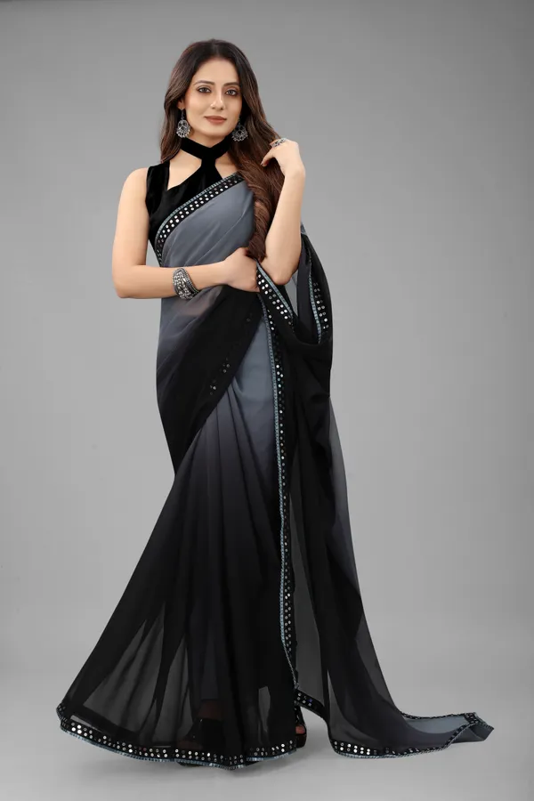 Black_&_Grey_Embellished_Bollywood_Georgette_Saree