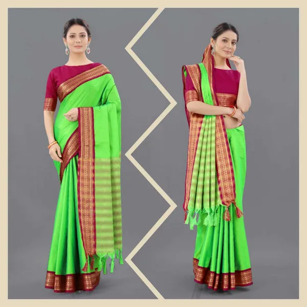 Green_Self_Design_Kanjivaram_Cotton_Silk_Saree