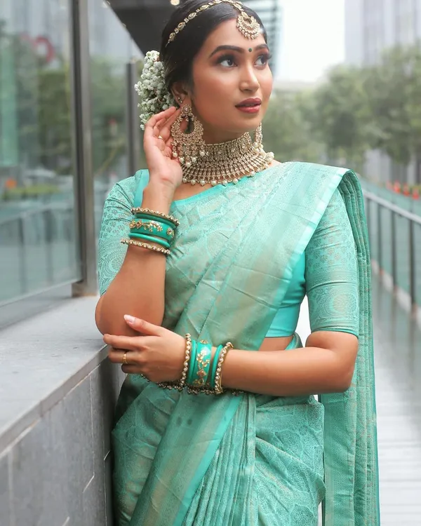 Dark_Green_Printed_Chinnalapattu_Jacquard_Saree