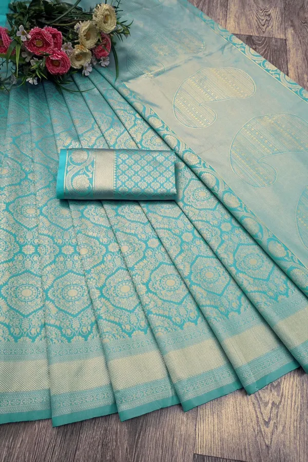 Dark_Green_Printed_Chinnalapattu_Jacquard_Saree