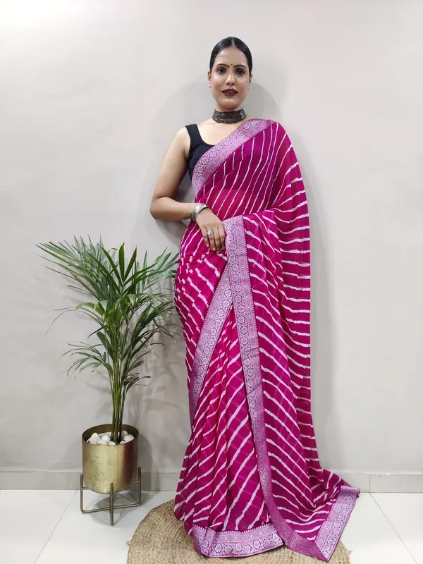 Pink_Printed_Bandhani_Georgette_Saree