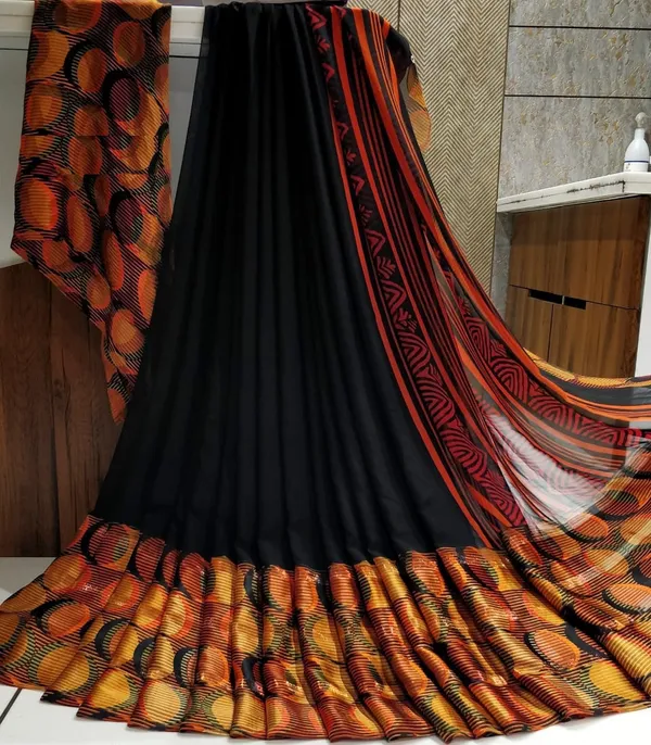 Black_Printed_Bandhani_Georgette_Saree