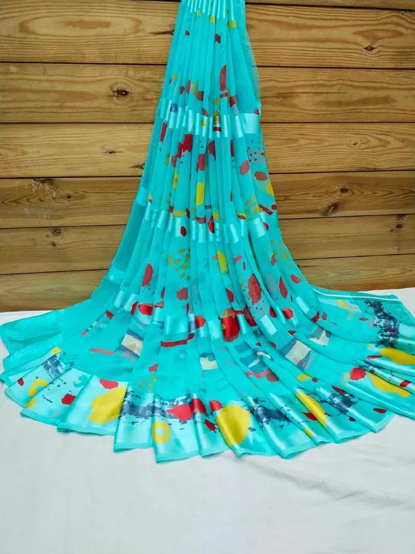 Blue_Printed_Bandhani_Georgette_Saree