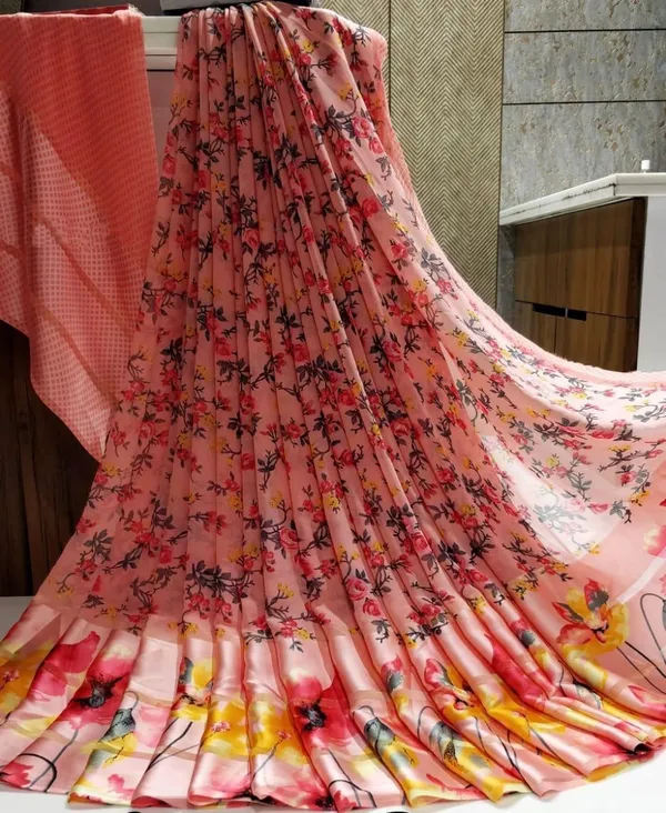 Pink_Floral_Print_Bollywood_Georgette_Saree