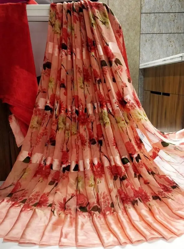 Pink_Floral_Print_Bollywood_Georgette_Saree