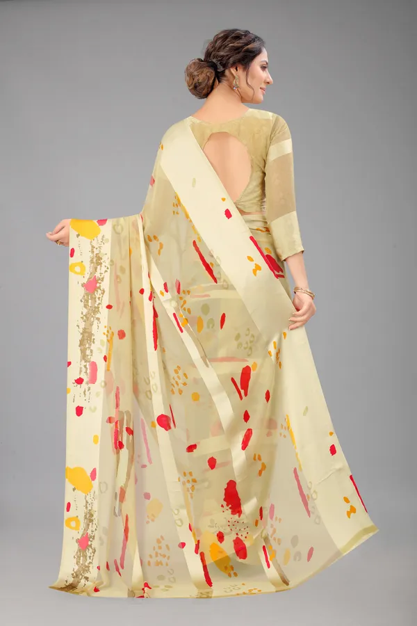 Beige_Printed_Bollywood_Georgette_Saree