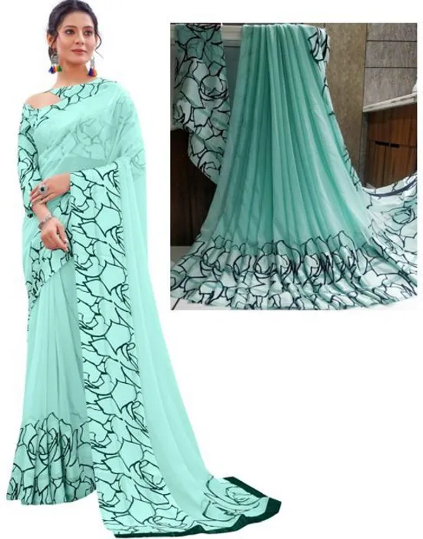 Light_Blue_Printed_Bandhani_Georgette_Saree