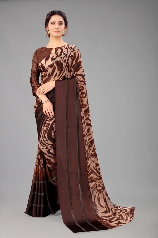 Brown_Printed_Bollywood_Georgette_Saree