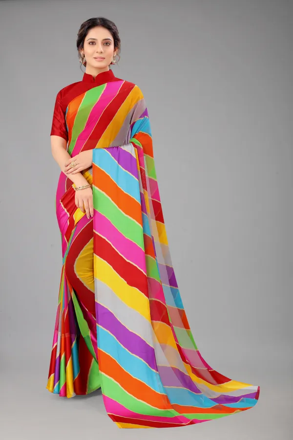 Multicolor_Striped_Bollywood_Georgette_Saree