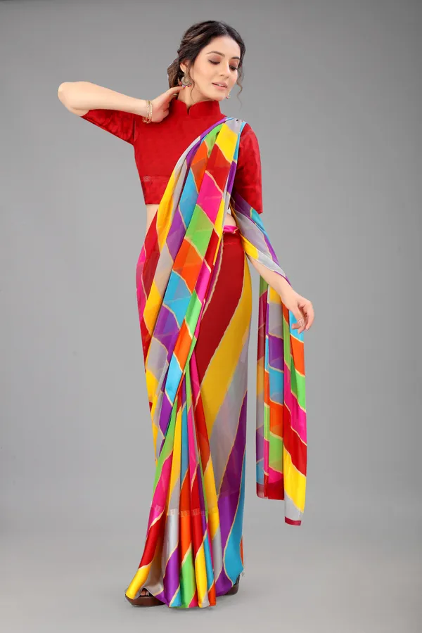 Multicolor_Striped_Bollywood_Georgette_Saree