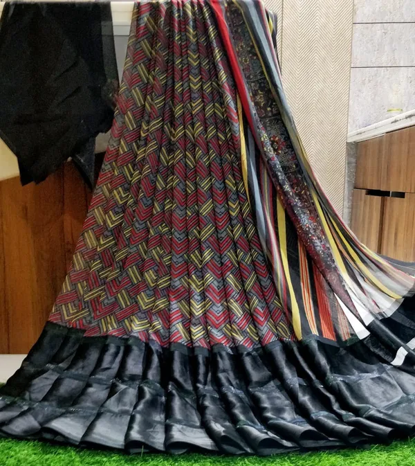 Black_Printed_Bandhani_Georgette_Saree