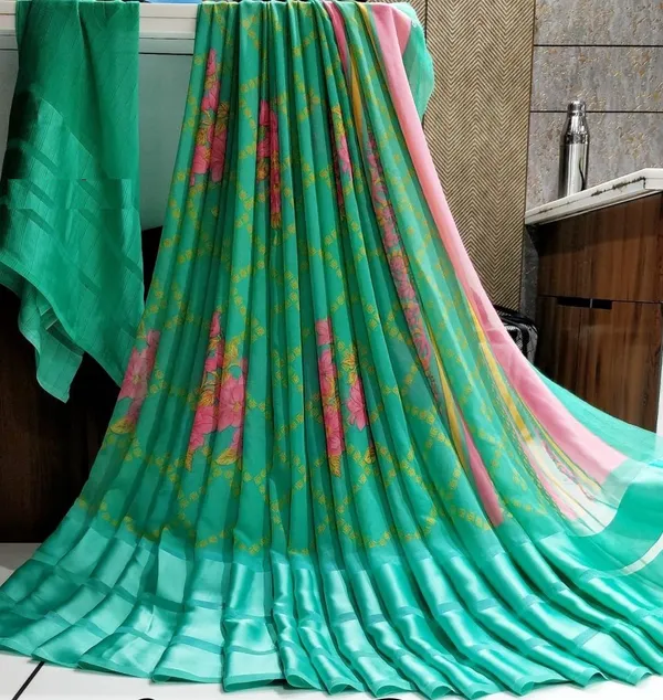 Green_Printed_Bandhani_Georgette_Saree