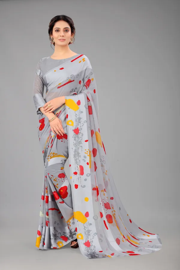 Grey_Printed_Bollywood_Georgette_Saree