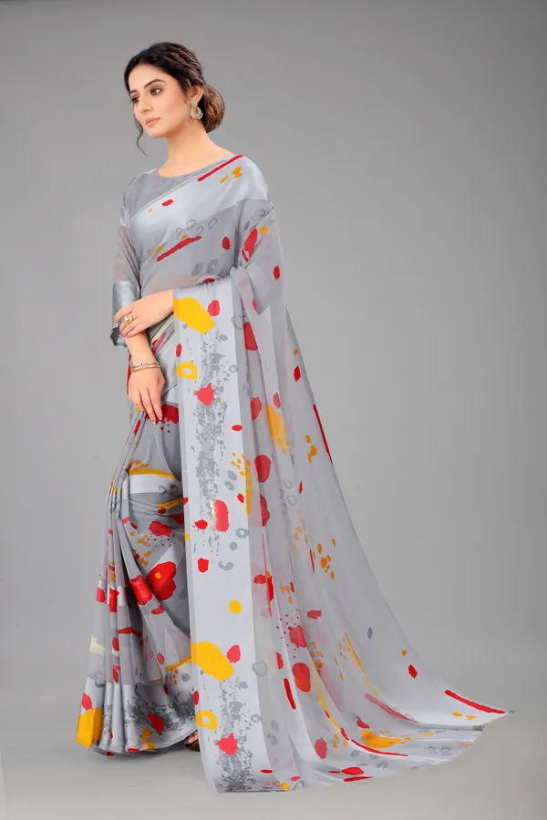 Grey_Printed_Bollywood_Georgette_Saree