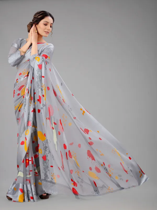 Grey_Printed_Bollywood_Georgette_Saree