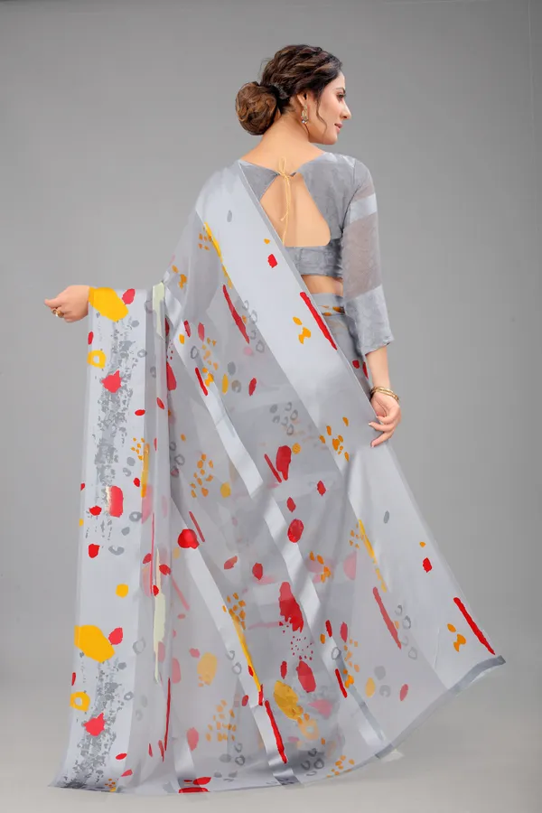 Grey_Printed_Bollywood_Georgette_Saree