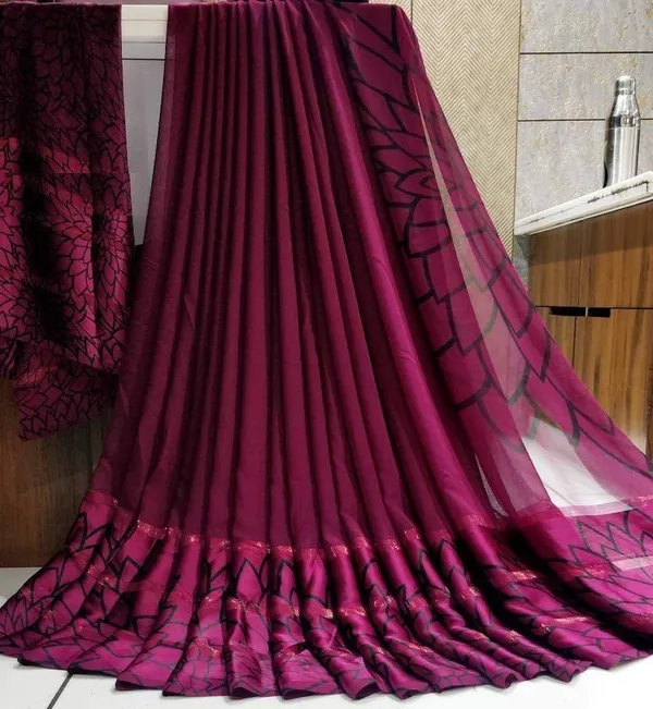Purple_Printed_Bandhani_Georgette_Saree