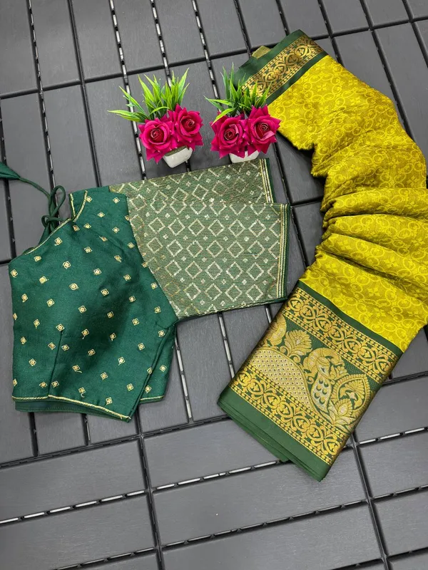 Lemon_Green_Dharam_Varam_Silk_Saree_With_Ready_Made_Embroidery_Blouse